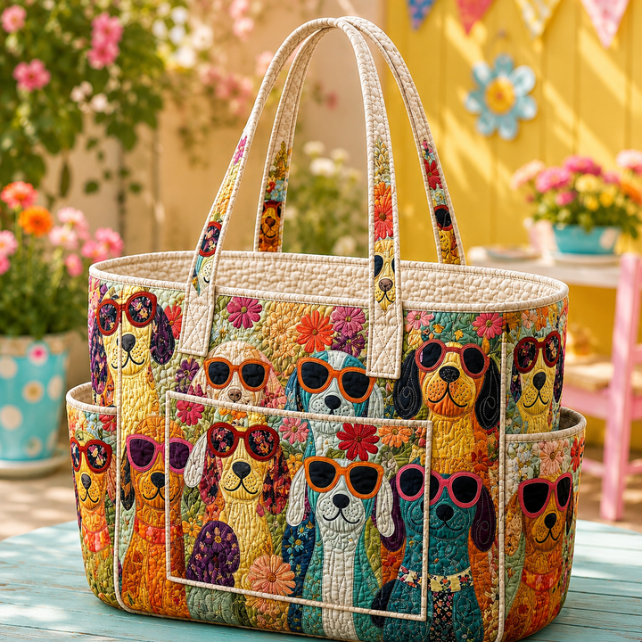 ソフィー | 幸せな犬のキルティングトートバッグ