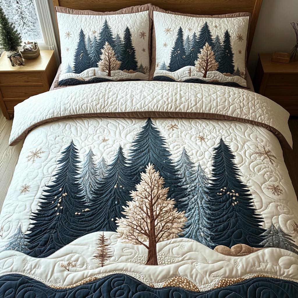 フォレスト 3ピースキルティング寝具セット NCU0VT163
